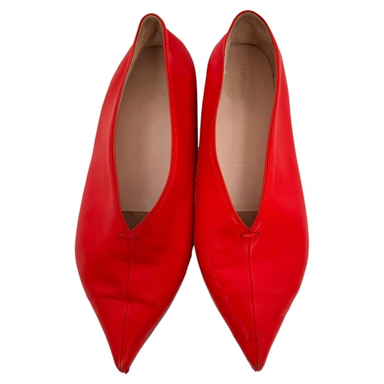 Celine Ballerinas mit spitzer Zehenpartie aus rotem Leder - Image 4