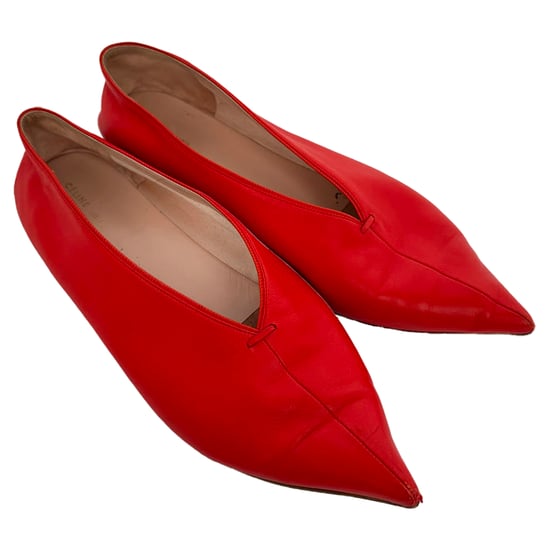 Celine Ballerinas mit spitzer Zehenpartie aus rotem Leder - Image 5