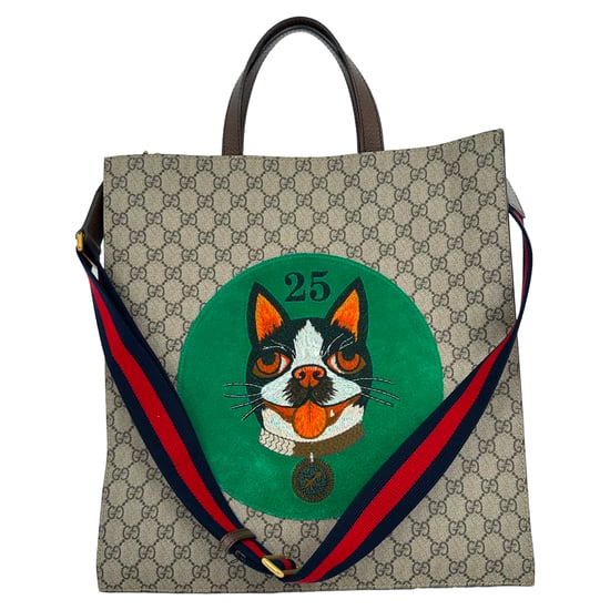 Gucci Bosco Patch GG Supreme Tote Bag aus beigefarbenem beschichtetem Canvas - Image 1