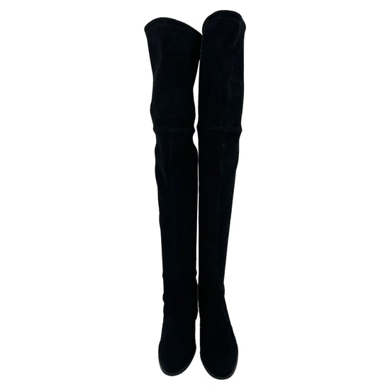 Stuart Weitzman Tieland Overknee-Stiefel aus schwarzem Wildleder - Image 2