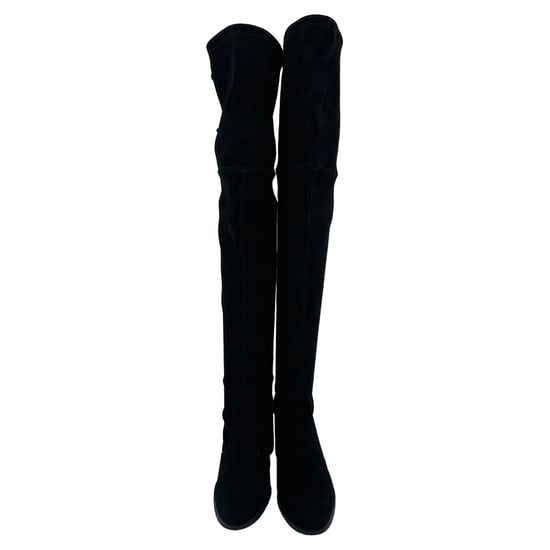 Stuart Weitzman Tieland Overknee-Stiefel aus schwarzem Wildleder - Image 4