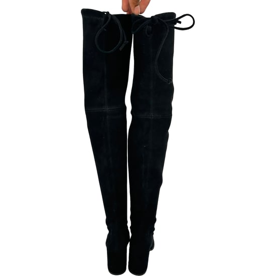 Stuart Weitzman Tieland Overknee-Stiefel aus schwarzem Wildleder - Image 5