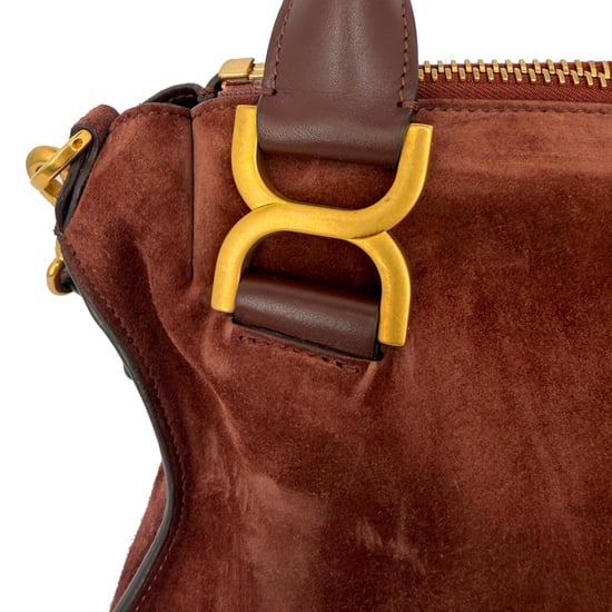 Chloé Medium Marcie Handtasche aus braunem Wildleder - Image 4