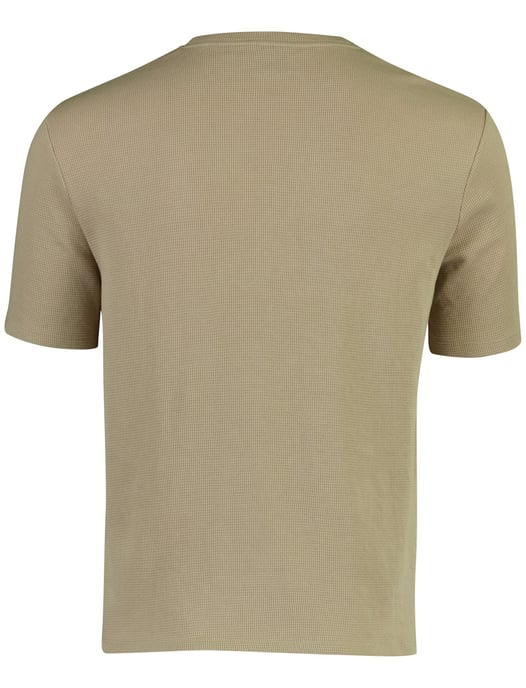 BOSS T-Shirt schwarz Rundhals beige Waffelstruktur - Image 2