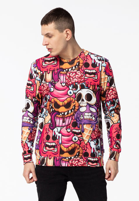 Unisex-Sweatshirt „Zombie-Eiscreme“ Mr. Gugu & Miss GO mit Allover-Print - Image 2