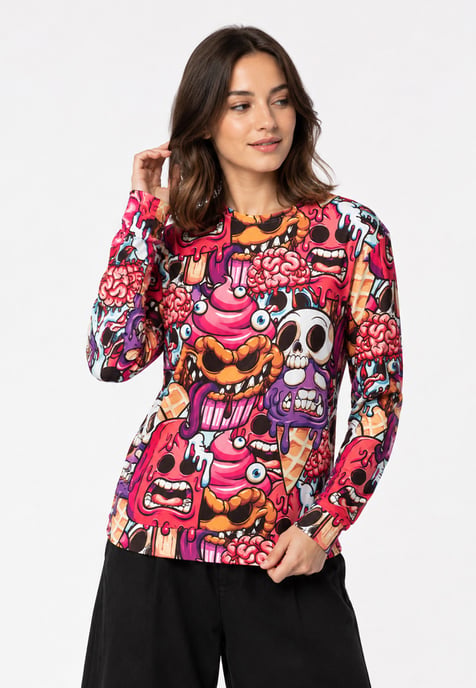 Unisex-Sweatshirt „Zombie-Eiscreme“ Mr. Gugu & Miss GO mit Allover-Print - Image 4