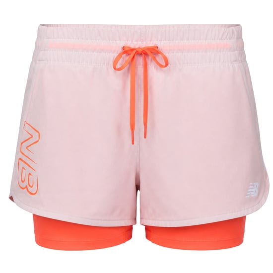 New Balance 2in1 Impact Run Damenkurze Hose Weiß - Image 1