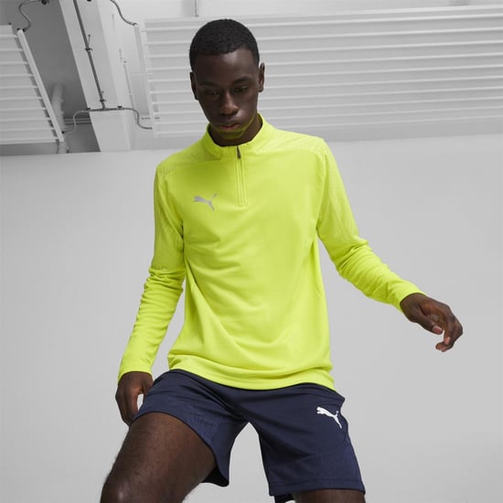 Puma - "TeamFinal" Fleece-Oberteil für Herren, mit kurzem Reißverschluss, Training (Gelb) - Image 3