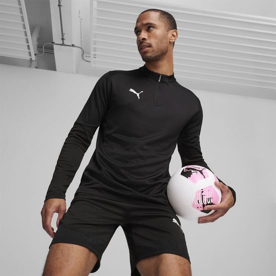 Puma - "TeamFinal" Fleece-Oberteil für Herren, mit kurzem Reißverschluss, Training (Schwarz) - Image 3