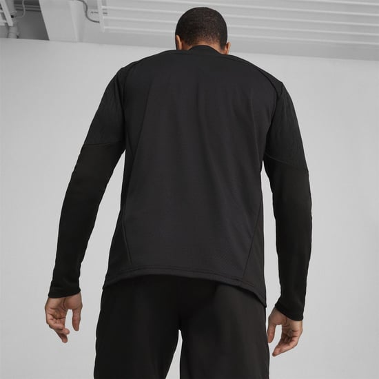 Puma - "TeamFinal" Fleece-Oberteil für Herren, mit kurzem Reißverschluss, Training (Schwarz) - Image 4