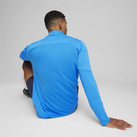 Puma - "TeamFinal" Fleece-Oberteil für Herren, mit kurzem Reißverschluss, Training (Blau) - Image 4