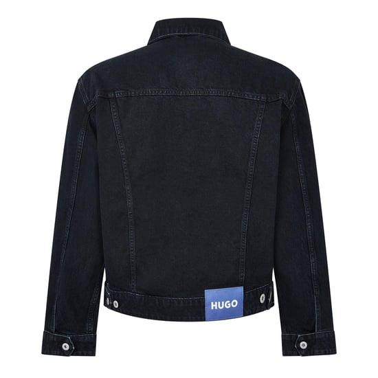 Hugo Herren-Truckerjacke aus Dex-Denim mit Brusttasche in schmaler Passform (Dunkelblau) - Image 2