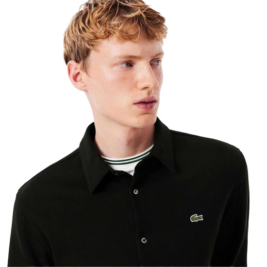Lacoste - Hemd für Herren, Schmal, Langärmlig (Schwarz) - Image 3