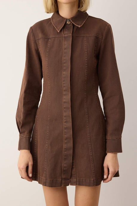 Unifarbenes kurzes/minilanges lässiges A-Linien-Kleid für Damen - Image 3