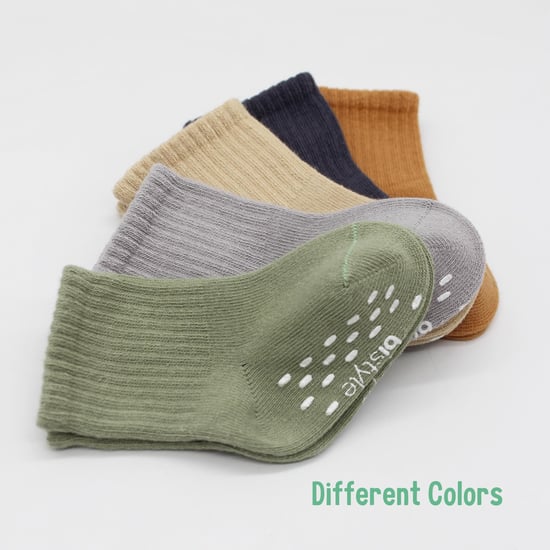 Bistyle Baby-Knöchelsocken mit rutschfester Sohle, 5 Paar | Anti-Rutsch-Socken für Neugeborene, Babys und Kleinkinder aus Bio-Baumwolle | Knöchelsocken für Jungen und Mädchen - Image 2