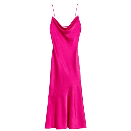 Ted Baker Tunca Satin Abendkleid In Rosa Mit Wasserfallausschnitt - Image 1