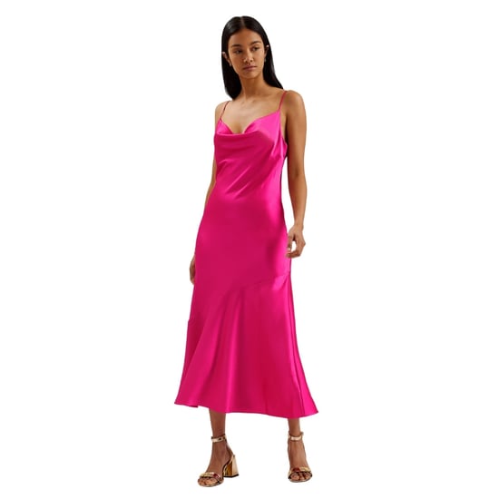 Ted Baker Tunca Satin Abendkleid In Rosa Mit Wasserfallausschnitt - Image 2