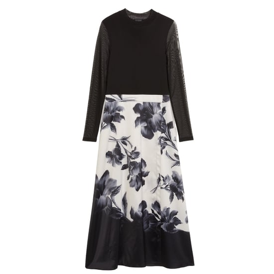 Ted Baker Wmd Selnaa Mesh Top Bedruckter Rock Midikleid - Image 1