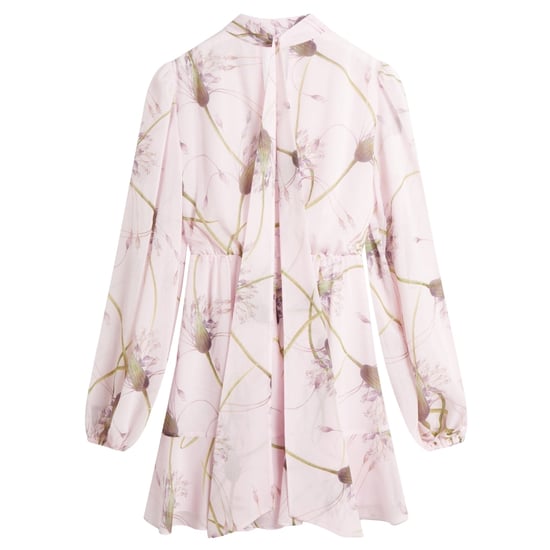Ted Baker Arakas Kleid Mit Print, Langen Ärmeln Und Halsbinde, Hellrosa - Image 2