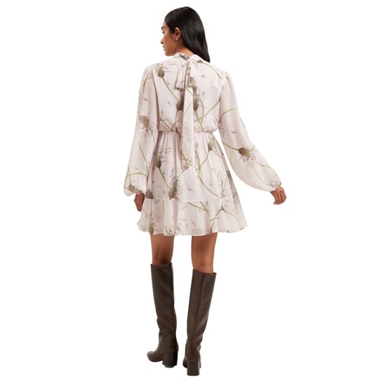 Ted Baker Arakas Kleid Mit Print, Langen Ärmeln Und Halsbinde, Hellrosa - Image 4