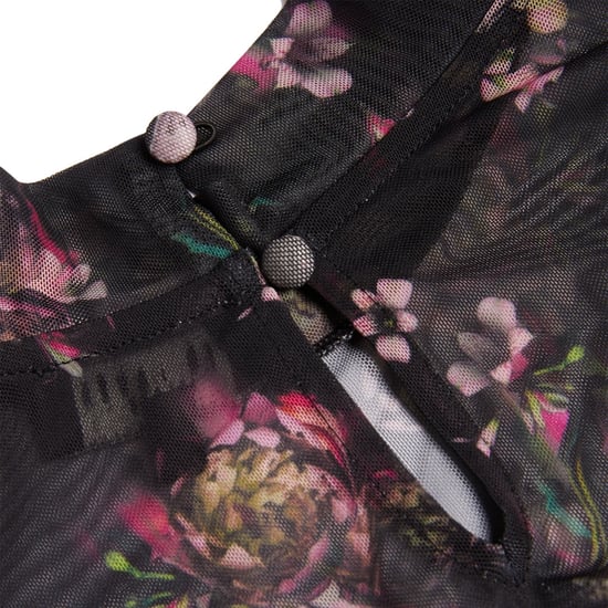 Ted Baker Avetta Langarm-minikleid Aus Schwarzem Mesh Mit Blumenmuster - Image 2