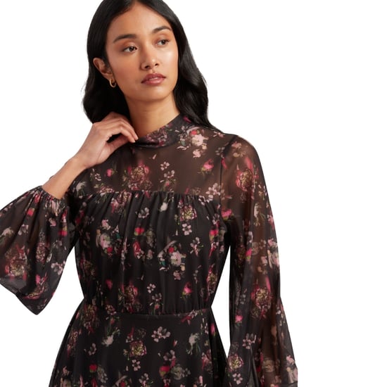 Ted Baker Avetta Langarm-minikleid Aus Schwarzem Mesh Mit Blumenmuster - Image 3