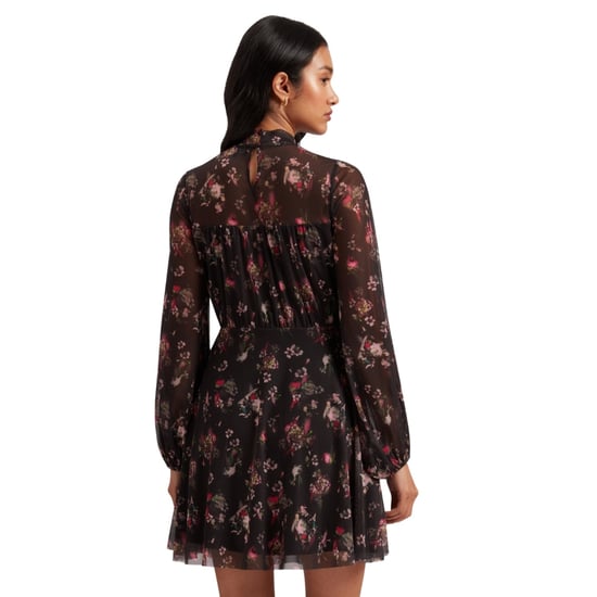 Ted Baker Avetta Langarm-minikleid Aus Schwarzem Mesh Mit Blumenmuster - Image 4