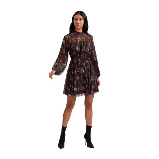 Ted Baker Avetta Langarm-minikleid Aus Schwarzem Mesh Mit Blumenmuster - Image 5