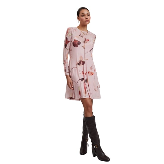 Ted Baker Mesh Langarm-midikleid In Hellrosa - Image 3