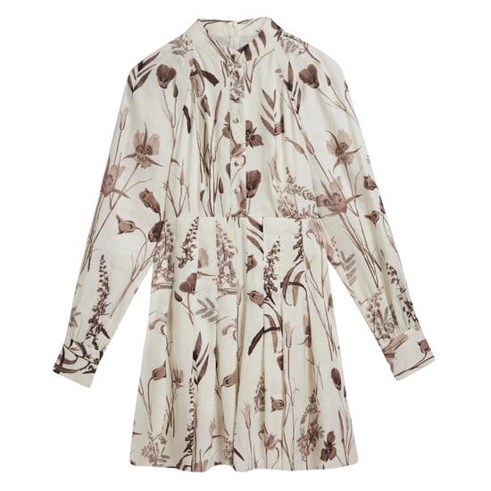 Ted Baker Wmd Elodiza Leinen-seiden-plissee-minikleid - Image 1