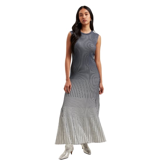 Ted Baker Dilyaa Strickkleid Mit Strukturierten Streifen In Marineblau - Image 2