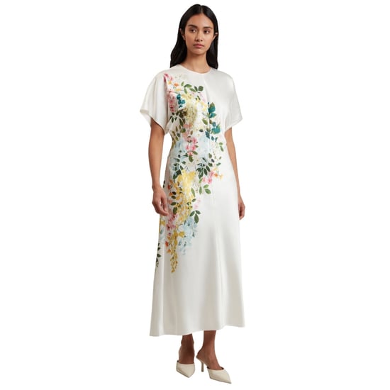 Ted Baker Myzan Kleid Mit Lässigen Ärmeln Und Taillierter Silhouette, Elfenbeinfarben - Image 2