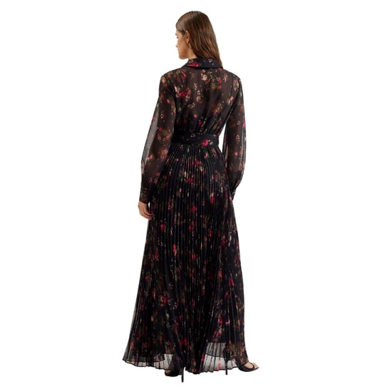 Schwarzes Kleid Mit Ted Baker Ceiba Print-maxihemd - Image 3