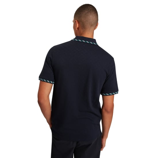 Ted Baker Ss Polohemd Mit Jacquard-jacquardmuster In Marineblau - Image 5