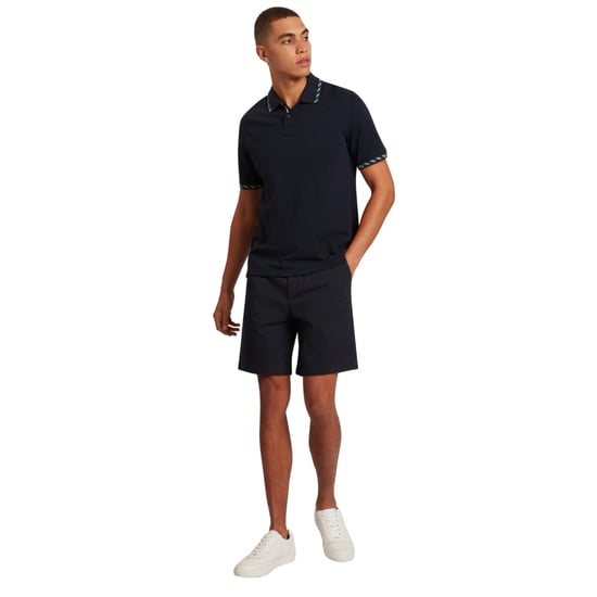Ted Baker Ss Polohemd Mit Jacquard-jacquardmuster In Marineblau - Image 6