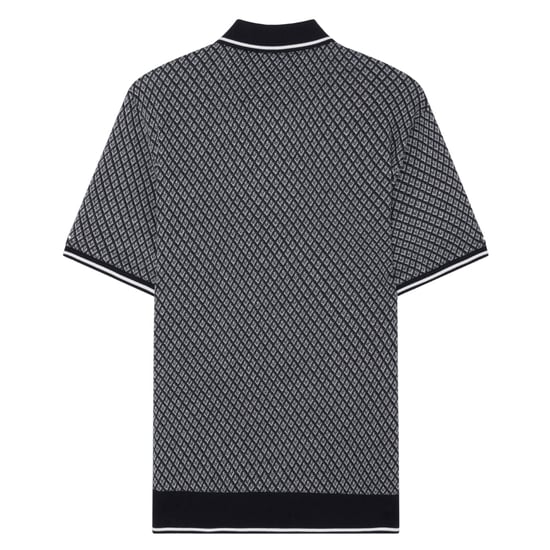 Ted Baker Ss Regular Geo Textured Navy Poloshirt - Image 2