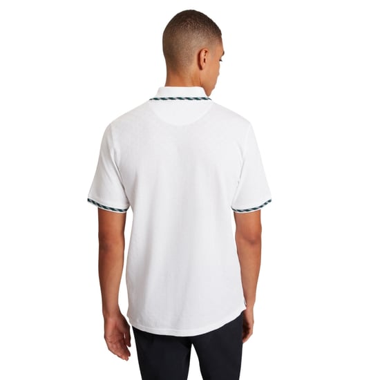 Ted Baker Ss Polohemd Mit Jacquard-jacquardmuster, Weiß - Image 4