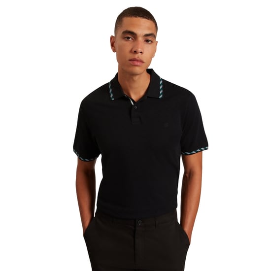 Ted Baker Ss Polohemd Mit Jacquard-jacquardmuster, Schwarz - Image 3