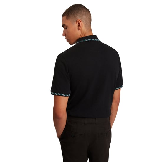 Ted Baker Ss Polohemd Mit Jacquard-jacquardmuster, Schwarz - Image 4