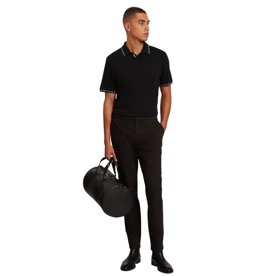 Ted Baker Ss Polohemd Mit Jacquard-jacquardmuster, Schwarz - Image 6