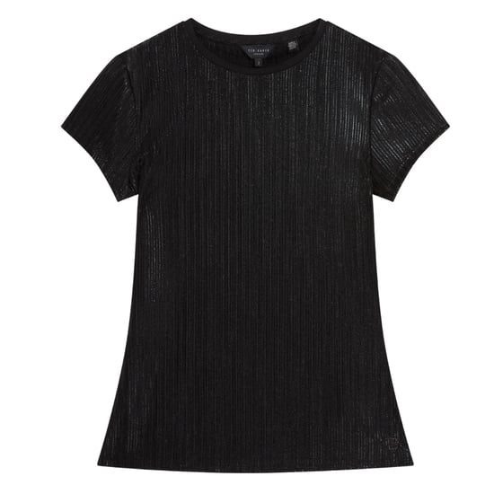 Ted Baker Katrino Metallic Kurzarm-t-shirt In Schwarz Mit Rundhalsausschnitt - Image 1