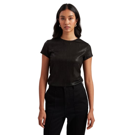 Ted Baker Katrino Metallic Kurzarm-t-shirt In Schwarz Mit Rundhalsausschnitt - Image 5