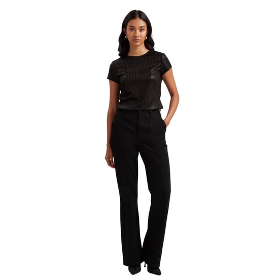 Ted Baker Katrino Metallic Kurzarm-t-shirt In Schwarz Mit Rundhalsausschnitt - Image 6