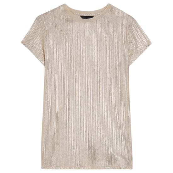 Ted Baker Katrino Metallic Kurzarm-t-shirt In Gold Mit Rundhalsausschnitt - Image 1