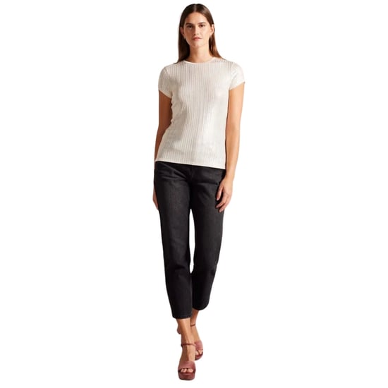 Ted Baker Katrino Metallic Kurzarm-t-shirt In Gold Mit Rundhalsausschnitt - Image 5