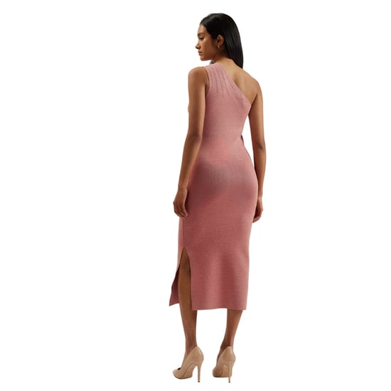 Ted Baker Kaleyy One Shoulder Lurex Strick Midikleid In Hellrosa - Image 3