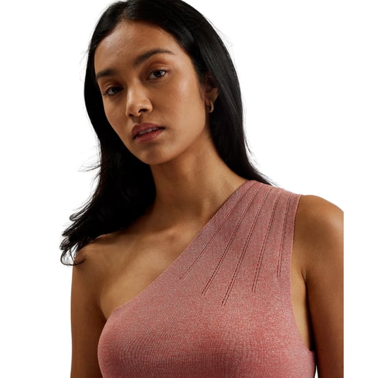 Ted Baker Kaleyy One Shoulder Lurex Strick Midikleid In Hellrosa - Image 4