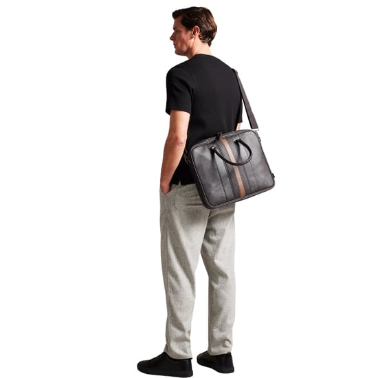 Ted Baker Never Striped Pu Braune Dokumenten-laptoptasche - Image 4