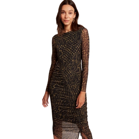 Ted Baker Gerüschtes Mesh-Midikleid mit Schlitz - Schwarz - Image 3