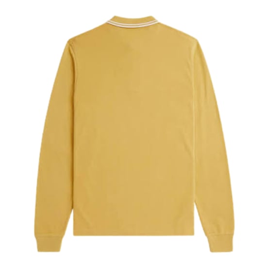 Fred Perry Schwarzes Langarm-poloshirt Mit Zweifarbigem Kragen Und Wabenmuster - Image 2